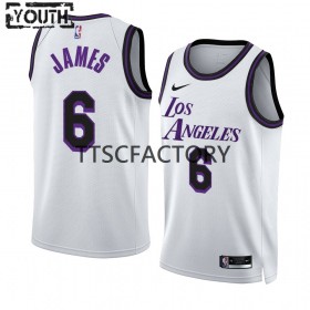 Dres Los Angeles Lakers LeBron James 6 Nike 2022-23 City Edition Bijela Swingman - Dječji